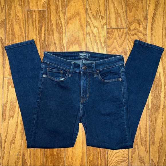 Abercrombie & Fitch Dark Wash Harper Low Rise Ankle Skinny Jeans Size 26 - Picture 8 of 8
